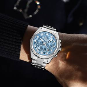 REWARD 812052M Ice Blue Quartz <b>Watches</b> for <b>Men</b> <b>Waterproof</b> Luminous Chronograph <b>Watch</b> Stainless Steel Reloj Hombre - Product Image 4