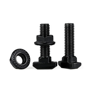 Juego de pernos en T y tuercas para perfiles de aluminio industriales, acero al carbono, rosca UNC tipo 20 30 40 45 clase 8.8 - Product Image 1
