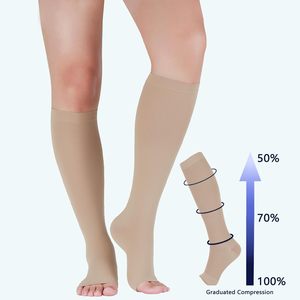 Unisex 20-30mmhg in Stock Factory Wholesale Closed Toe M&eacute;dical Compression Knee High Travel/<strong>Flight</strong> Socks for <strong>Man</strong> &amp; Women - Product Image 4