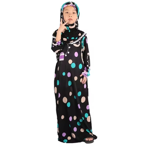 <b>Printed</b> Muslim Girl Abaya Hijabs and Dress Prayer Clothing <b>Islam</b> Kids Abaya - Product Image 5