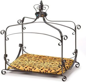 Nuevo diseño de lujo con dosel de terciopelo cama para mascotas para perros gatos hurones Rectangular cama de animales pequeños patrón sólido hecho de cartón de <span class=keywords><strong>Metal</strong></span> - Product Image 1