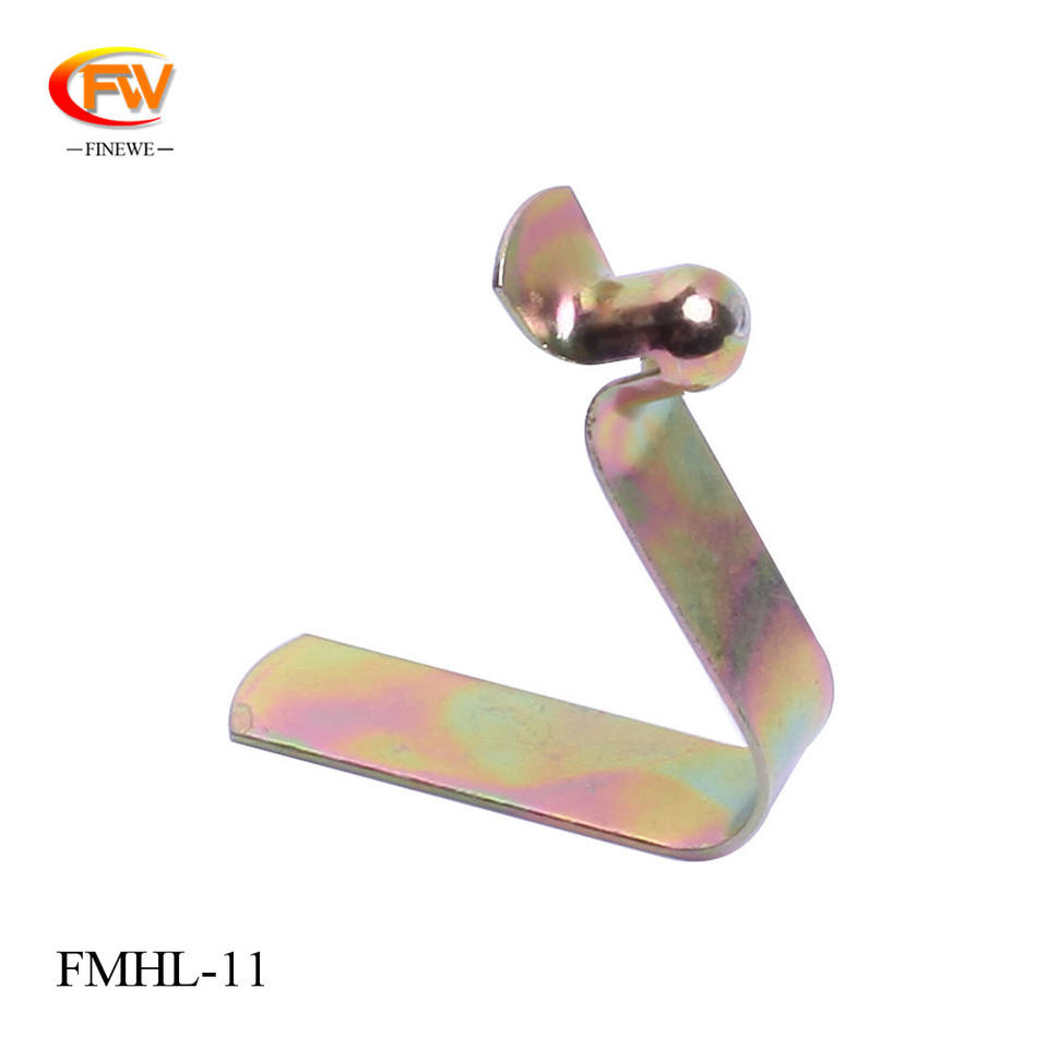 Galvanized Flat Metal V Shape Spring Button Lock Clips