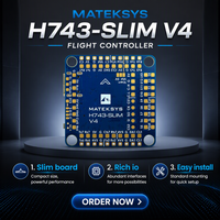 Contrôleur de vol Mateksys H743 SLIM V4 STM32H743 double ICM42688P 2-8S LiPo avec emplacement pour carte SD pour systèmes de drones FPV à aile fixe