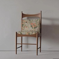 Chaise de salle à manger sans accoudoirs en bois massif de style nordique français rétro, haut de gamme, pour hôtel et maison