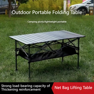 Directo de fábrica portátil diseño moderno aluminio huevo rollo mesa plegable Camping al aire libre Picnic muebles al por mayor muebles de Metal - Product Image 4