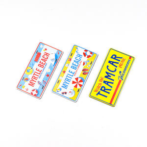 Plaques d'immatriculation de voiture magnétiques en aluminium personnalisées en gros, souvenirs de pays, plaques métalliques, aimants de réfrigérateur - Product Image 5