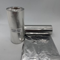 Grosir pita Resin perak pita termal tahan lama 200m/300m logam perak Transfer Foil untuk hadiah pencetakan pita