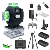 Niveau laser 4D vert 16 lignes auto-nivelant 4x360 alimenté par batterie au lithium de qualité professionnelle °   Outil d'alignement laser pour murs et sols