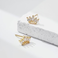 Boucles d'oreilles clous en or plaqué 18 carats délicates de la marque Dylam, avec zircon cubique de forme marquise, bijoux pour femmes