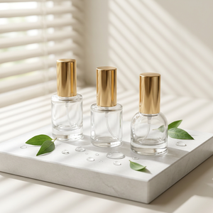 Botella de perfume de vidrio de 10 ml con bomba, tapa de lujo personalizada y única, botella de perfume con tapa metálica y atomizador. - Product Image 1
