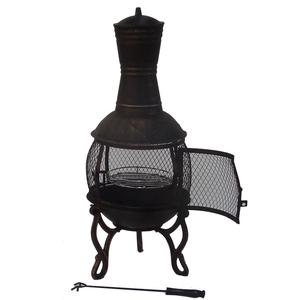 Moderna Chimenea Decorativa da Esterno, Braciere con Camino e Barbecue - Griglia - Product Image 5