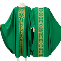Chasuble de Célébrant Prêtre Pasteur d'Église, Robe de Prêtre Vintage, Capes Soutane et Vêtements, Blanche Rouge Verte, Cape Costume Homme Halloween