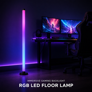 Lámpara <span class=keywords><strong>de</strong></span> <span class=keywords><strong>Pie</strong></span> LED RGB Inteligente con Construcción <span class=keywords><strong>de</strong></span> Aluminio Metálico, Control por Aplicación/Voz/Control Remoto, Iluminación que Cambia <span class=keywords><strong>de</strong></span> Color para Decoración Moderna del Hogar - Product Image 2