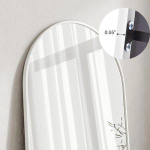 Espejo de pie arqueado ZMYCZ sin iluminación, de cuerpo entero, 71x26, blanco, sin marco, para vestidor, decoración del hogar y maquillaje - Product Image 6