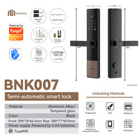 Cerradura Inteligente de Aluminio CNC Personalizada 5 en 1 con WiFi, Huella Dactilar, Tarjeta, Llave y Manija, Compatible con Tuya TTlock, para Uso en Casa y Apartamento