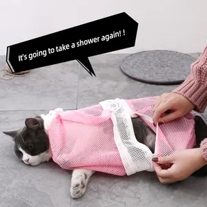 Toptan anti net banyo küvet-Dayanıklı toptan kısıtlama Anti Scratch Pet bakım temizlik kediler yıkama duş Net çanta