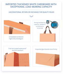 Bolsa de Compra de Papel Kraft Rosa Personalizada KM, Reciclable y Ecológica con Asa de Cinta, Precio Razonable para Uso Personalizado en Comercios Minoristas - Product Image 4