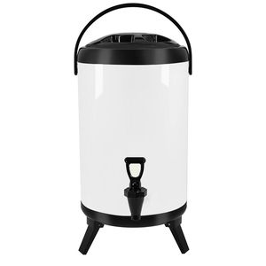 Distributeur de boissons isolé en acier inoxydable DB 12L récipient à boissons chaudes et froides avec robinet pour baril blanc de thé au lait - Product Image 5