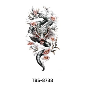 Tatuajes Temporales para Hombres y Mujeres Adultos, <span class=keywords><strong>Tatuaje</strong></span> de Dragón Negro Realista, Adhesivo de Media <span class=keywords><strong>Manga</strong></span>, Impermeable, Tatuajes Tribales Totem - Product Image 2