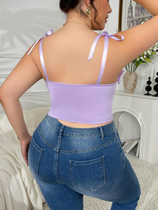 Lotus Leaf Edge Bow Suspender Corset Oversized Slim Fit Efecto adelgazante usado en el exterior y corsé corto en el interior - Product Image 6