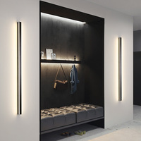 Applique murale linéaire minimaliste moderne à grille LED, avec gradation trois tons, pour salon, fond TV, chambre à coucher et chevet