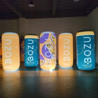 Canette de boisson géante gonflable lumineuse à LED de 6,5 pieds, canette de boisson de marque, décoration en PVC pour la promotion des boissons/exposition alimentaire/événement de boissons