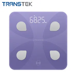 TRANSTEK yuvarlak köşe tasarım LED ekran kişisel ev ölçekler akıllı dijital akıllı dijital vücut yağ ölçer Bluetooth ile