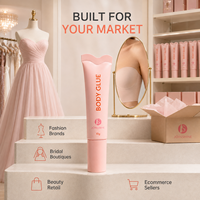 Fournisseur OEM de colle corporelle, marque privée, adhésif roll-on lavable à l'acide hyaluronique pour les soins de la peau