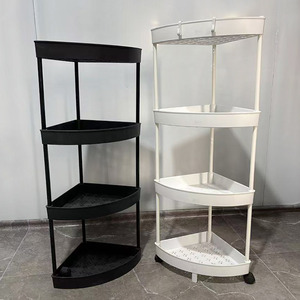 2/3/4/5 Tier phòng tắm góc giá hộ gia đình sàn nhựa Snack lưu trữ giá với bánh xe phổ kệ phòng ngủ - Product Image 2