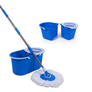 Mopa de Limpieza Mágica de 360 Grados con <span class=keywords><strong>Dos</strong></span> Cubos, Fácil de Girar, Palo de Acero Inoxidable, Cabezal de Mopa de Plástico y Acero Inoxidable, en Caja - Product Image 6