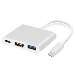 3 ב 1 רכזת סוג C USB 3.1 כדי פ"ד USB-C 4K 1080p HDMI USB3.0 USB 3.0 מתאם עבור Macbook Samaung S23 S22 Huawei Google Chromebook