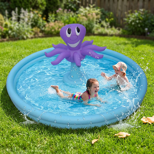 Jouet de piscine gonflable écologique en PVC plus épais, design en forme de pieuvre, tapis aquatique / piscine à jets d'eau - Product Image 3