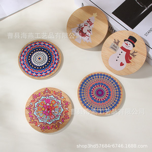 Posavasos creativos de madera maciza con grabado de logotipo, bandejas de madera para té, posavasos para té, tapetes aislantes del calor de estilo japonés - Product Image 3