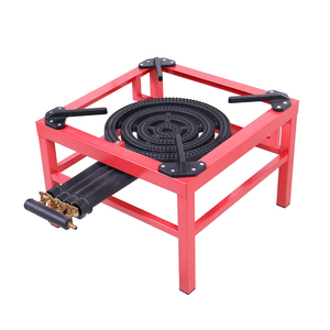 <span class=keywords><strong>Marco</strong></span> de acero de ángulo rojo Quemador de hierro fundido negro Estufa de gas Cocina portátil al aire libre para acampar o viajes - Product Image 3