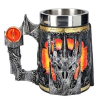 Mittelalterliche Herr der Ringe LR21 Mittelerde Mordor Großvolumiger Edelstahl-Harz Doppelwandiger Umweltfreundlicher Geschenkbecher Bierkrug