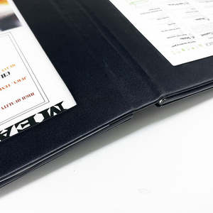 Porta Menús de Cuero Sintético Negro del Fabricante, Libro de Menús LED Recargable, Libro de Menús LED de 4 Páginas Tamaño A4 - Product Image 6