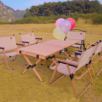 Zhongmao glamping table de pique-nique en bois extérieure pliable table de rouleau d'oeufs de camping Portable