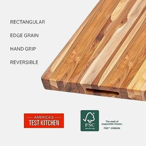 <span class=keywords><strong>Planche</strong></span> à découper en bois de teck extra large avec poignées Cadeau parfait pour la fête des pères pour <span class=keywords><strong>papa</strong></span> ou mari Blocs à découper - Product Image 4