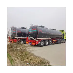 32cbm 3 Assen Geïsoleerde Verwarmde Asfalt Bitumen Oplegger Staal Materiaal Transporttank