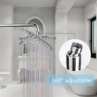 Pommeau de douche mural moderne 8 pouces en nickel brossé, effet pluie, haute pression, ultra-mince, en acier inoxydable, finition simple