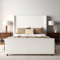 Lit de repos moderne personnalisé avec support de tête large et plat et base rectangulaire épurée pour projets d'aménagement intérieur d'appartements