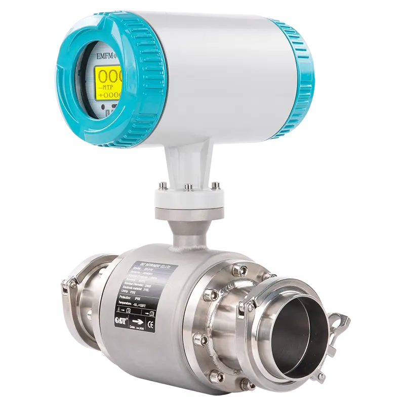 Sensor de flujo de leche y agua con triple abrazadera, medidor de flujo electromagnético de grado alimenticio modbus rs485