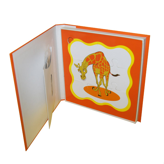 Биоразлагаемая переработанная Высококачественная картонная головоломка в форме книги для детей с компакт-диском внутри