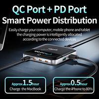 Chargeur rapide 6 ports PD3.1 avec 4 ports Type-C 120W pour téléphones portables, prend en charge les téléphones portables et les ordinateurs portables personnalisés
