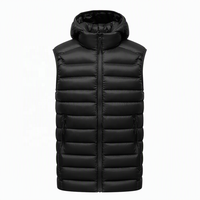Gilet matelassé d'hiver personnalisé pour homme, en nylon, coupe-vent, à capuche, sans manches, pour la vente en gros aux fabricants