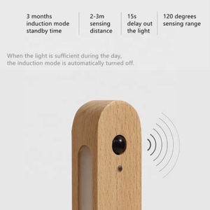Venta al por mayor de fábrica, palo magnético de inducción de madera en candelabro de pared, <span class=keywords><strong>Sensor</strong></span> de movimiento, luz nocturna, dormitorio, lámpara recargable inalámbrica USB - Product Image 4