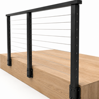 Système de garde-corps en câble d'acier inoxydable SS316 pour terrasse extérieure, balcon et rampe d'escalier