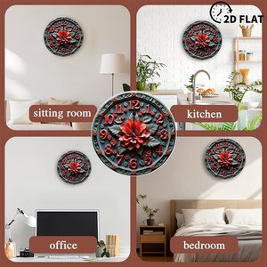 Round Wooden Wall <b>Clock</b> 25Cm Antique Decor Silent Non Ticking For Home Living Room Villa Decor - Product Image 3