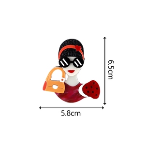 Bijoux de mode Accessoires Cool fille Lunettes Bubble Sleeve Sac À Main Coeur bandeau Bandana Acrylique <span class=keywords><strong>Broche</strong></span> Personnalisé - Product Image 6