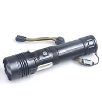 Lampe torche puissante P70 à longue portée avec bande lumineuse COB latérale, zoom télescopique, haute puissance, recharge USB, pour extérieur
